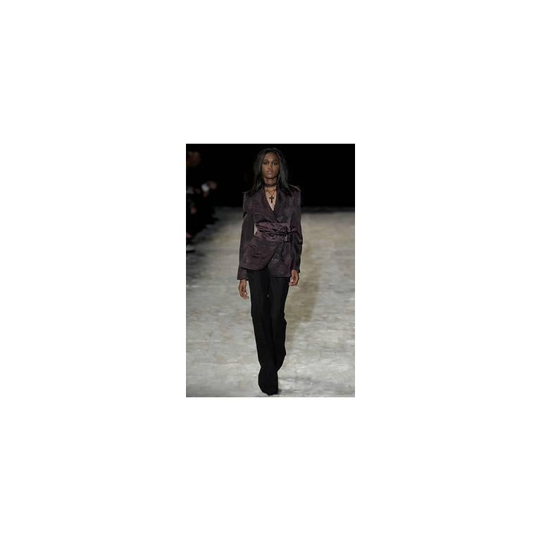 Iconic Tom Ford Gucci FW 2002 Gothic Collection Silk Kimono Jacket, Pants & Obi! 1