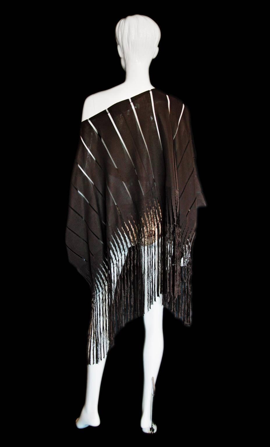 Women's Iconic Tom Ford YSL Rive Gauche SS2002 Safari Collection Chocolate Brown Poncho!