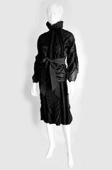 Iconic Tom Ford YSL Rive Gauche 2002 Black Silk Taffeta & Velvet Jacket & Skirt!