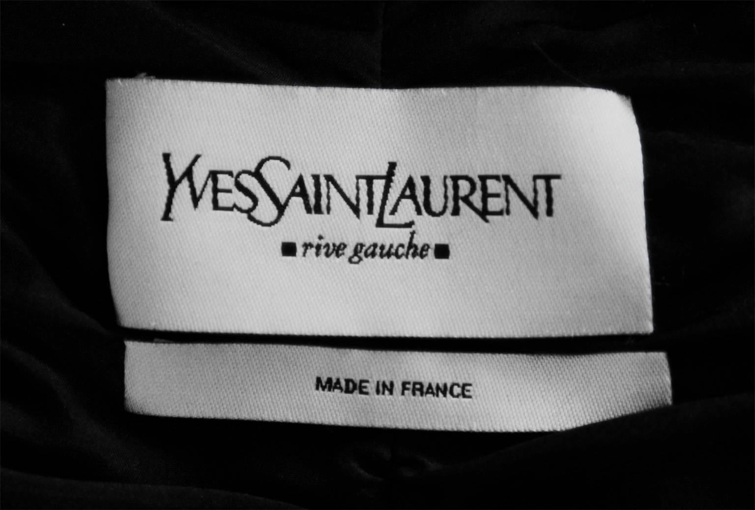 Iconic Tom Ford YSL Rive Gauche 2002 Black Silk Taffeta & Velvet Jacket & Skirt! 3