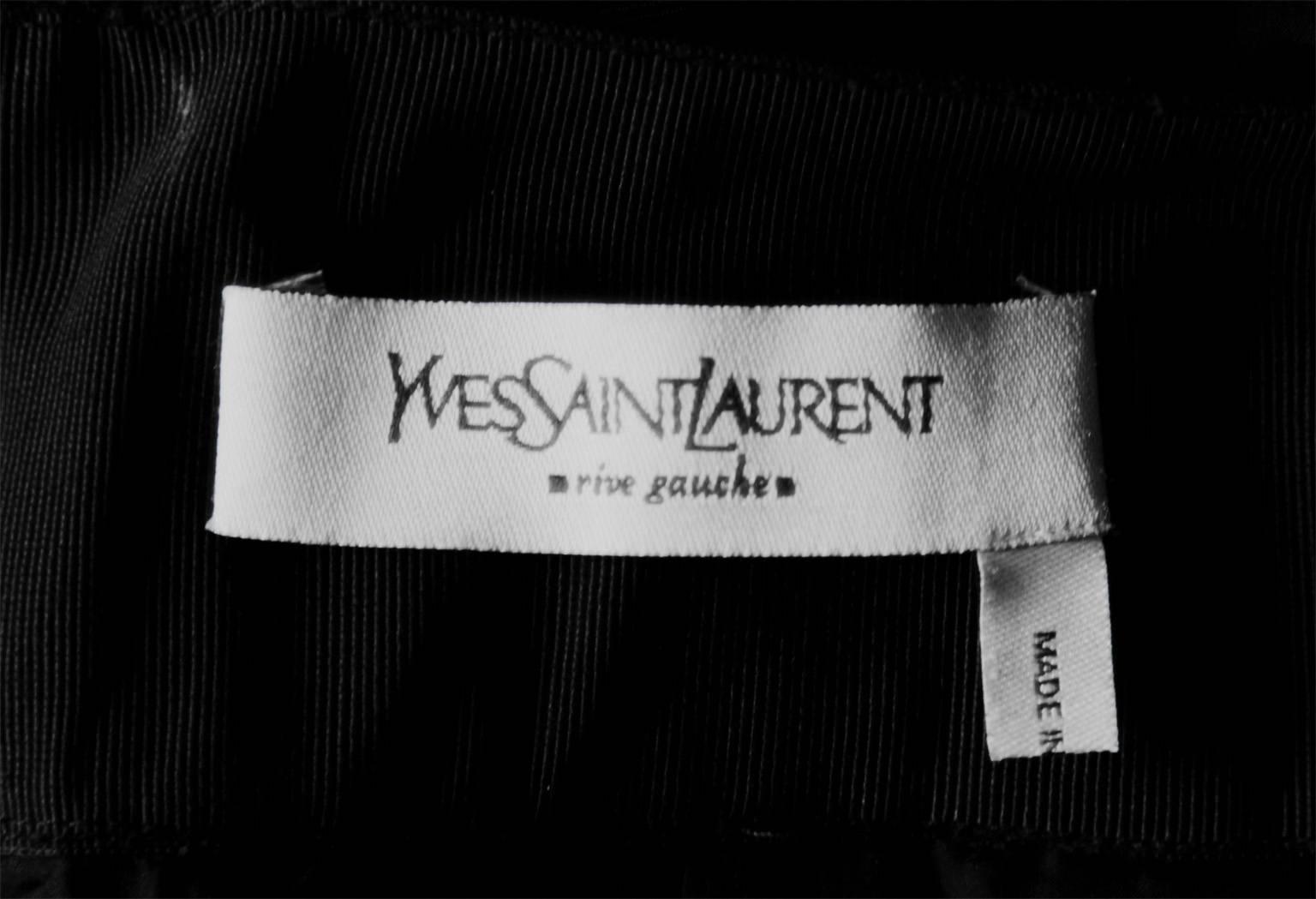 Iconic Tom Ford YSL Rive Gauche 2002 Black Silk Taffeta & Velvet Jacket & Skirt! 5