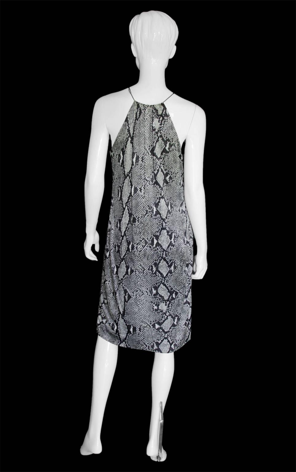 Total Dispersal! Iconic Tom Ford Gucci 2000 Python Print Runway & Celeb Dress! 4 In Good Condition In Melbourne, AU