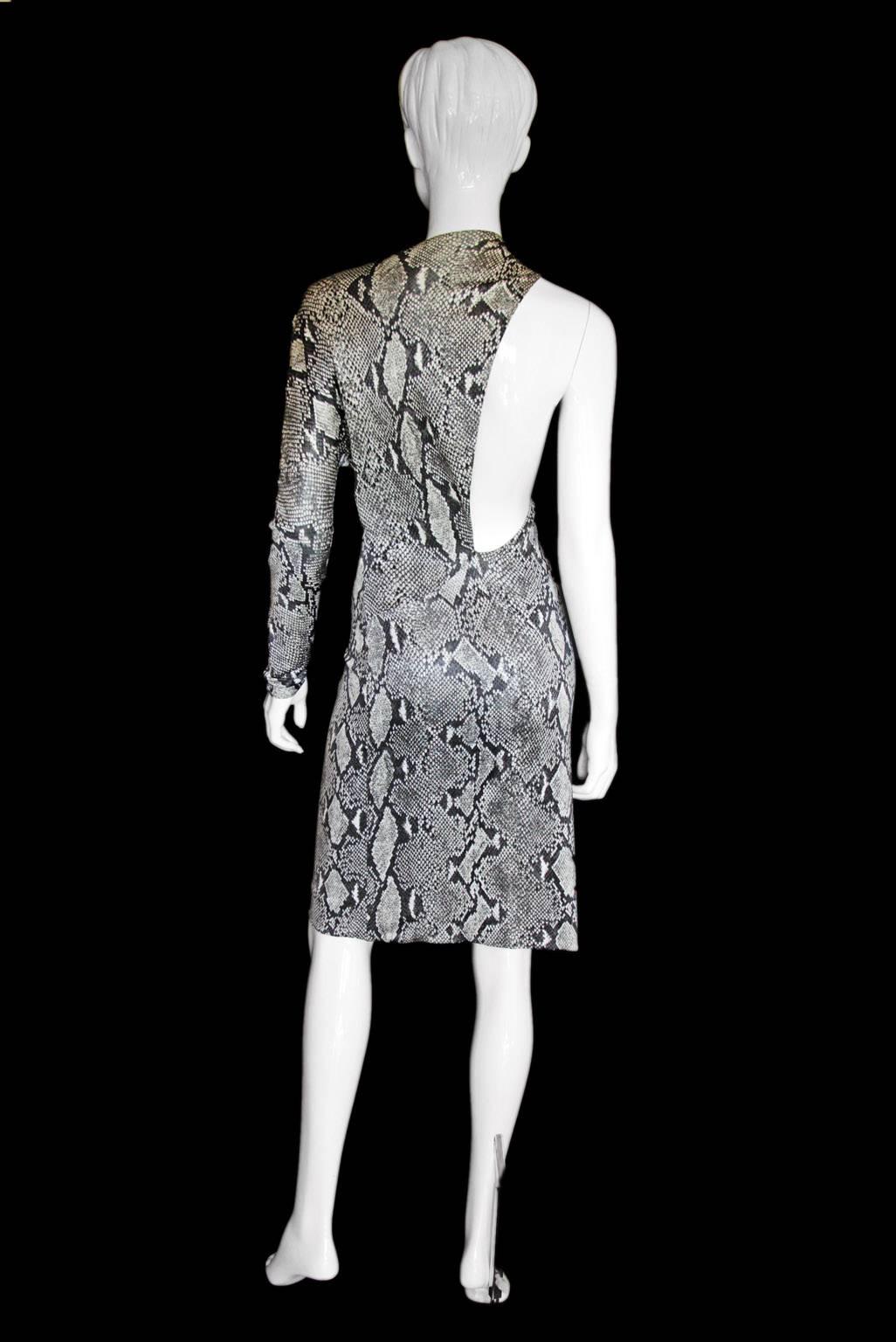 Total Dispersal! Rare Tom Ford for Gucci 2000 Python Print Runway & Celeb Dress! In Good Condition In Melbourne, AU