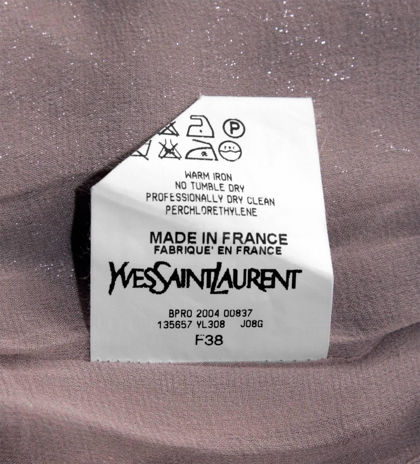 Heavenly Tom Ford YSL Rive Gauche 2004 Nude Silk & Mink Chinoiserie Skirt Suit! 6