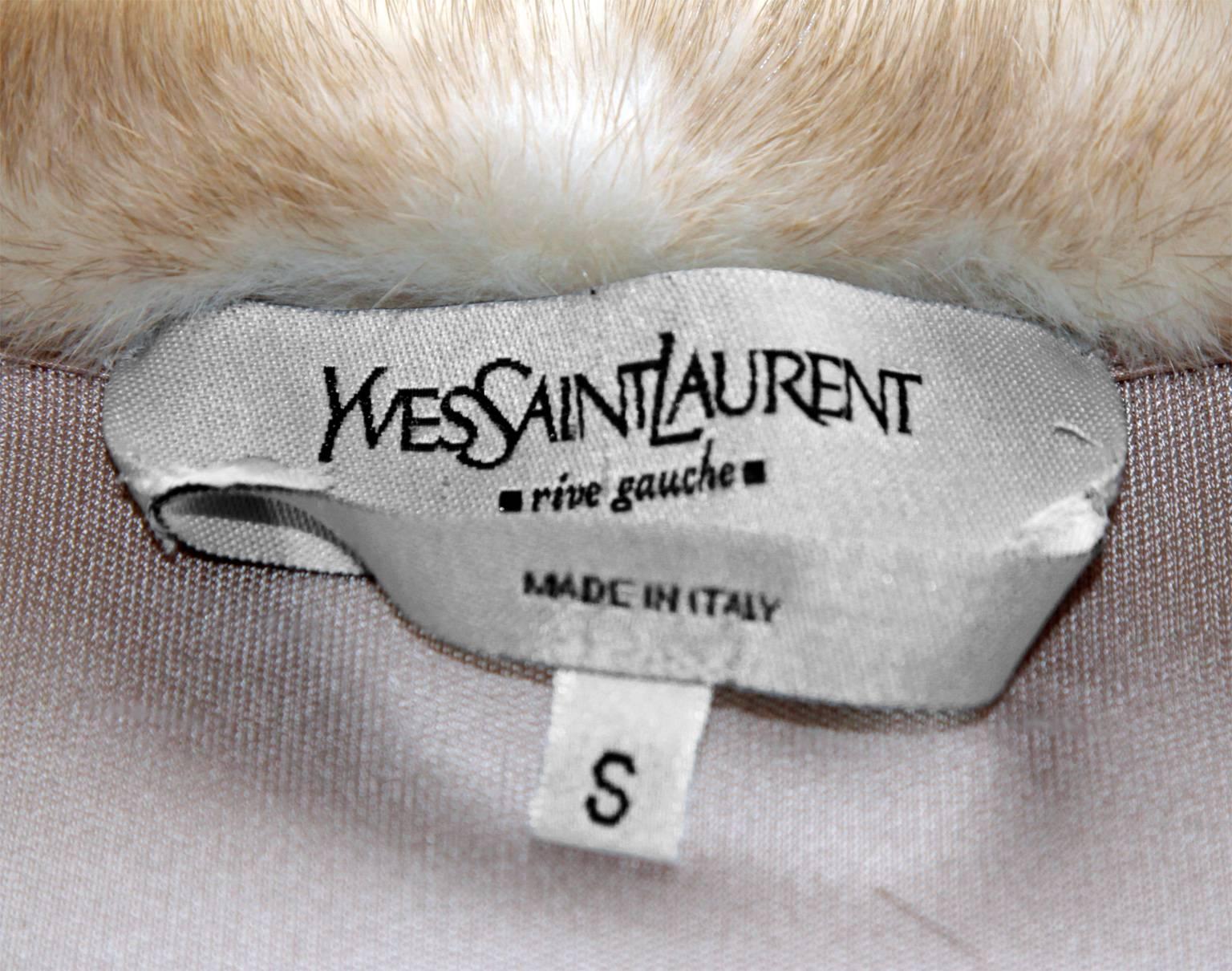 Heavenly Tom Ford YSL Rive Gauche 2004 Nude Silk & Mink Chinoiserie Skirt Suit! 4