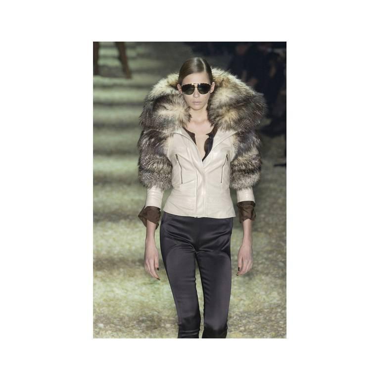 The Dreamiest Tom Ford Gucci FW 2003 Maroon Red Leather Corseted Moto Jacket! 1