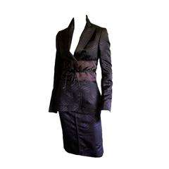 Iconic Tom Ford Gucci FW 2002 Silk Kimono Runway Jacket, Pants & Obi Belt! 38