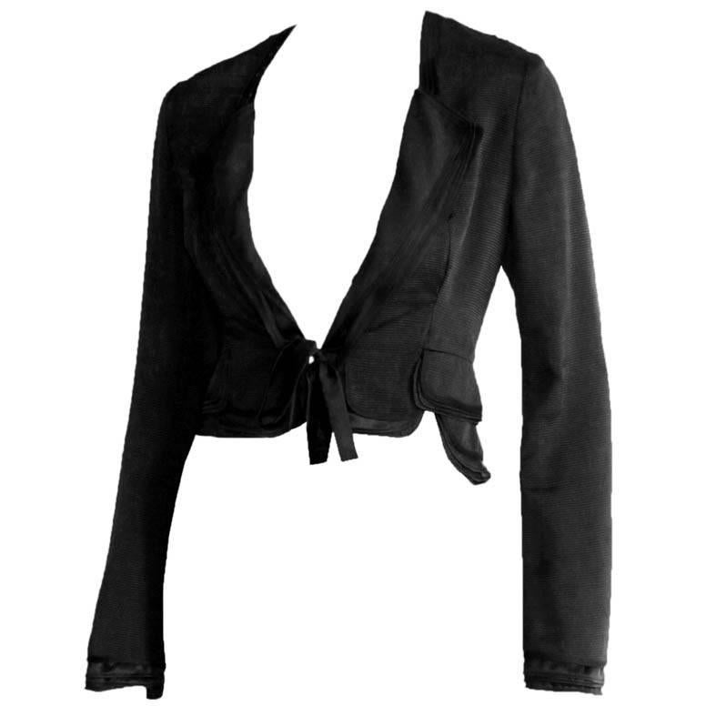 The Most Heavenly Tom Ford For YSL Rive Gauche Fall Winter 2002 Black Layered Silk Multi-Layered Bolero Jacket!

This absolutely heavenly black silk jacketis from Tom Ford's breathtaking Fall/Winter 2002 collection. It is a French size 36 & is in