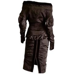 Heavenly Tom Ford YSL Rive Gauche FW 2002 Chocolate Brown Runway Jacket & Skirt!