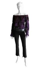 Rare & Iconic Tom Ford YSL Rive Gauche FW2001 Silk Ribbon Runway Blouse & Pants!