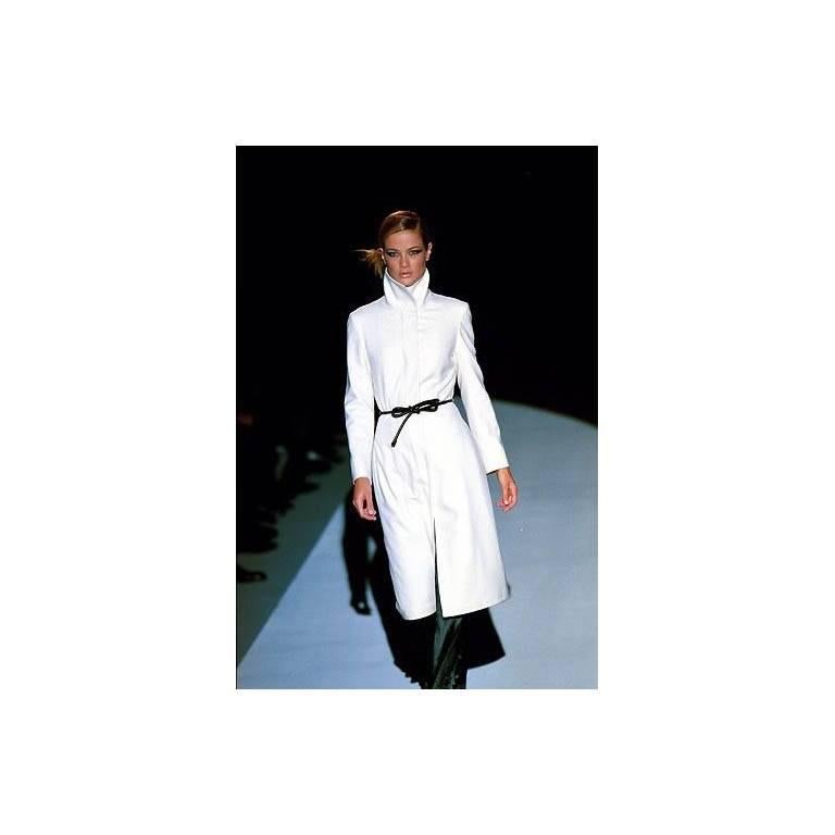 The Most Heavenly Tom Ford Gucci FW 1999 White Cashmere Belted Runway Coat! 44 2