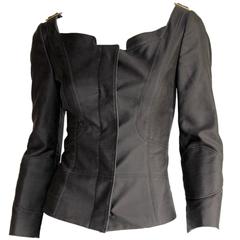 Absolutely Gorgeous Tom Ford Gucci FW 2003 Charcoal Corseted Runway Jacket! IT42 10