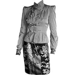 That Heavenly Tom Ford YSL Rive Gauche FW 2004 Chinoiserie Jacket & Skirt! FR38