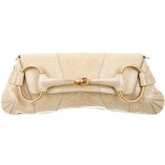 That Ridiculously Chic Tom Ford Gucci FW 2003 Beige Croc Leather Horsebit Bag!