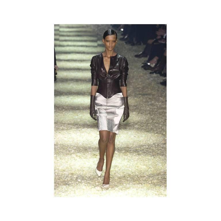 Absolutely Gorgeous Tom Ford Gucci FW 2003 Runway Leather Corseted Jacket! IT 42 2