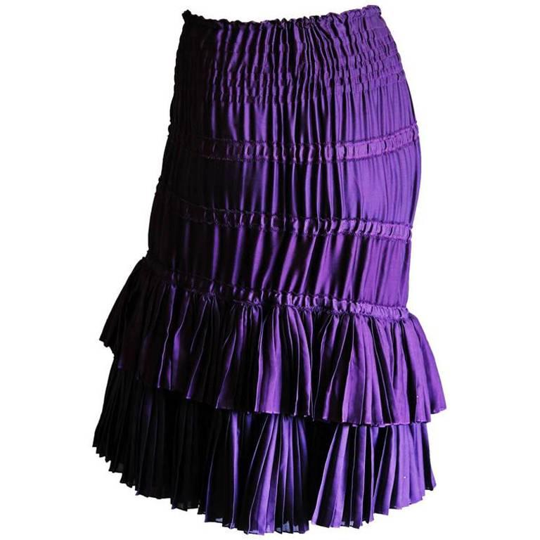 That Absolutely Heavenly Tom Ford For YSL Rive Gauche Fall Winter 2001 Deep Purple Silk Multi-Layered Gypsy Boho Runway & Ad Campaign Skirt!

Who could ever forget Tom Ford's fall/winter 2001 show for Yves Saint Laurent Rive Gauche & those
