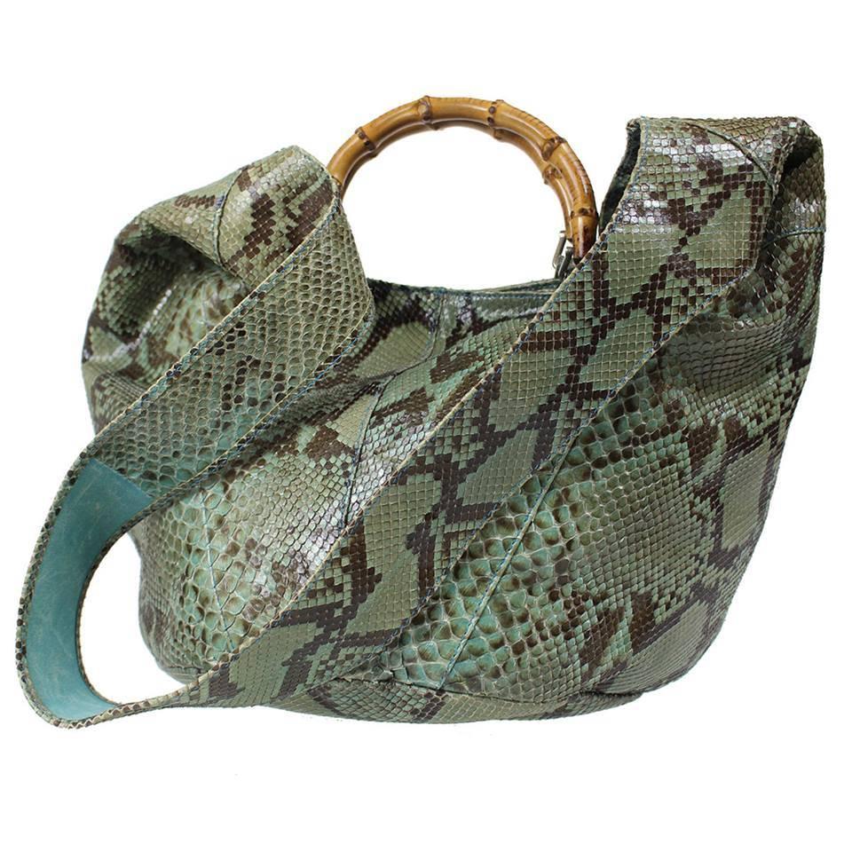 Kate Moss's Incredibly Rare & Iconic Tom Ford For Gucci Spring Summer 1996 Python Leather Runway Ad Campaign Bag In Uber-Rare & Absolutely Gorgeous Khaki Green!

Prior to opening our 1stdibs store in September of 2015, many of the