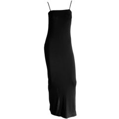 Rare & Iconic Tom Ford For Gucci SS 1998 Black Minimalist Maxi Dress Gown! IT 40