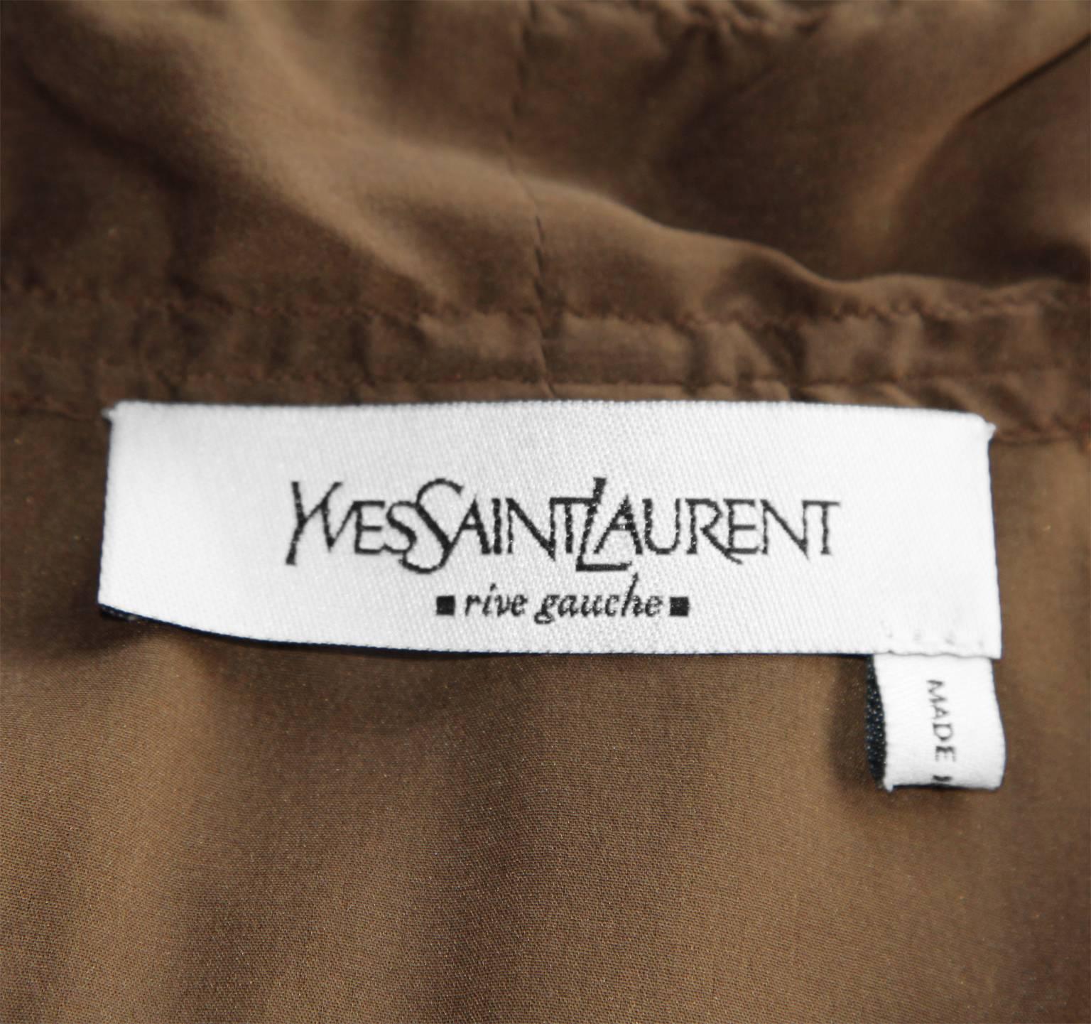 Rare & Iconic Tom Ford YSL Rive Gauche FW2002 Safari Runway Jacket & Skirt! FR40 For Sale 1