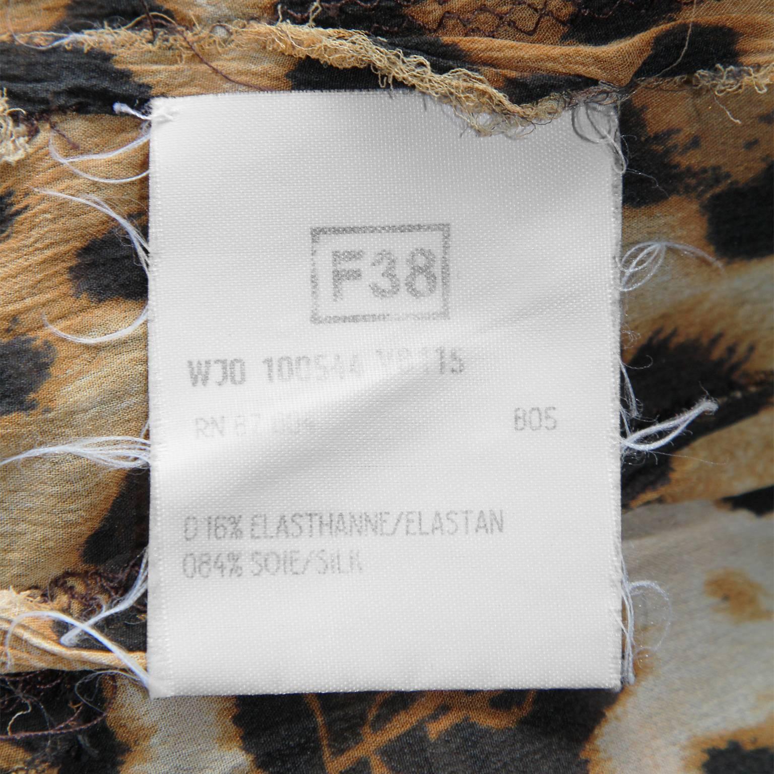 Rare & Iconic Tom Ford YSL Rive Gauche FW2002 Safari Runway Blouse & Skirt! FR38 For Sale 3