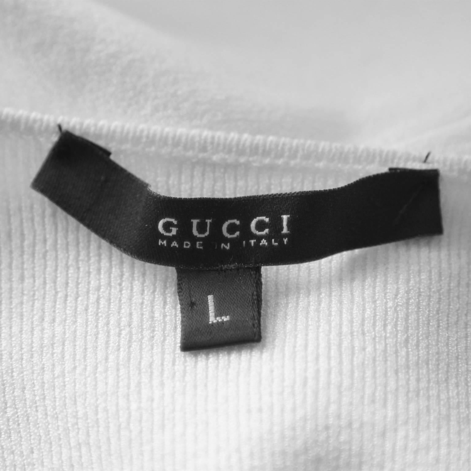 The Most Gorgeous Tom Ford For Gucci FW 2003 White Cold-Shoulder Sweater! L In Good Condition For Sale In Melbourne, AU
