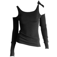 The Most Gorgeous Tom Ford For Gucci FW 2003 Black Cold-Shoulder Sweater! M The Most Gorgeous Tom Ford For Gucci FW 2003 Black Cold-Shoulder Sweater! M