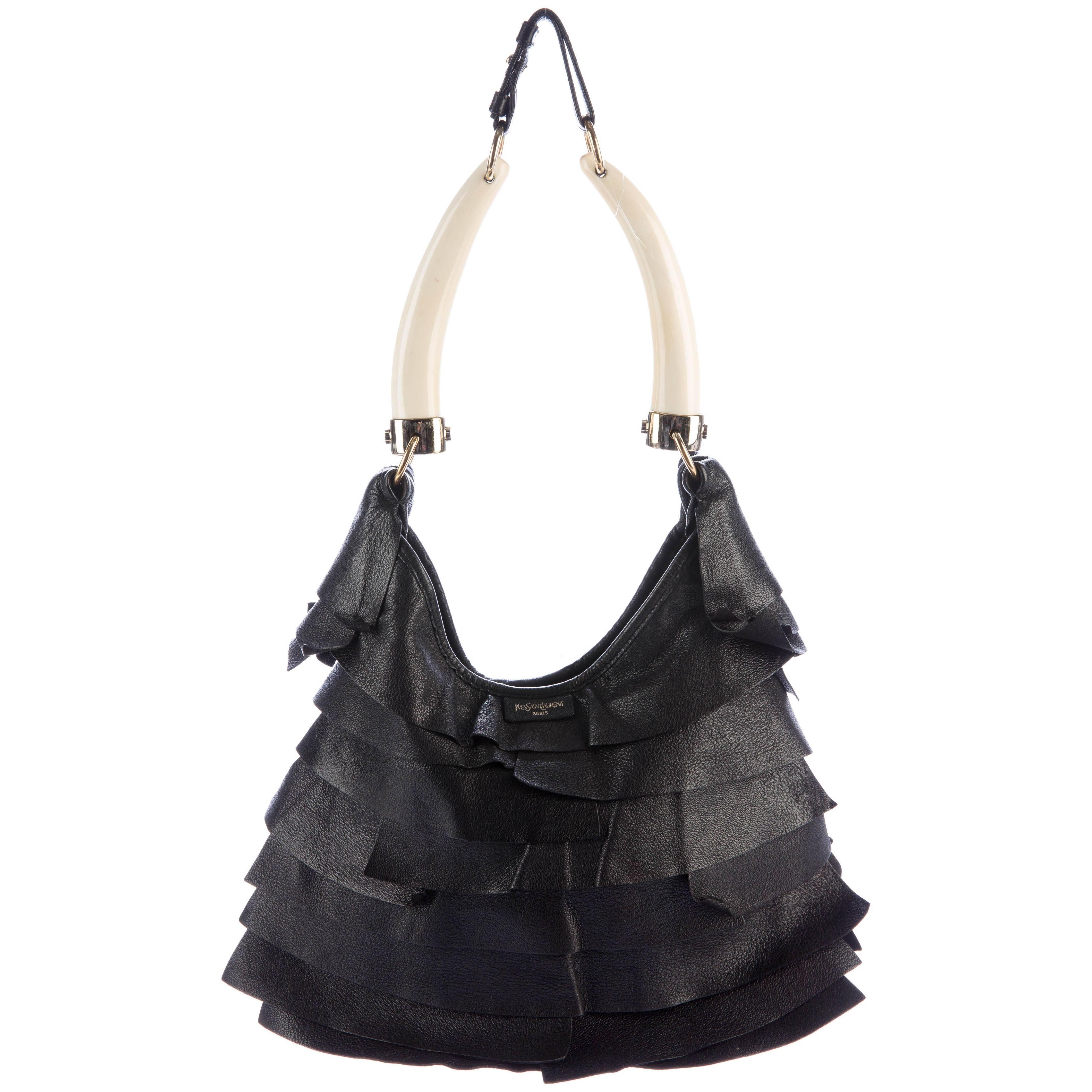 Tom Ford for Yves Saint Laurent FW 2004 Black Leather Saint Tropez Pagoda Bag  In Excellent Condition For Sale In Melbourne, AU