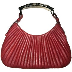 Dreamy Tom Ford YSL FW 2002 Ribbed Scarlet Red Leather Runway & Ad Campaign Bag!