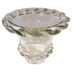 DaumNancyFrance ArtDeco Signé Applications Verre Cristal de Plomb Vase Sculptural