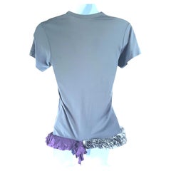 CommeDesGarcons 1999 Jersey de punto gris sobreteñido con apliques cortados a mano únicos