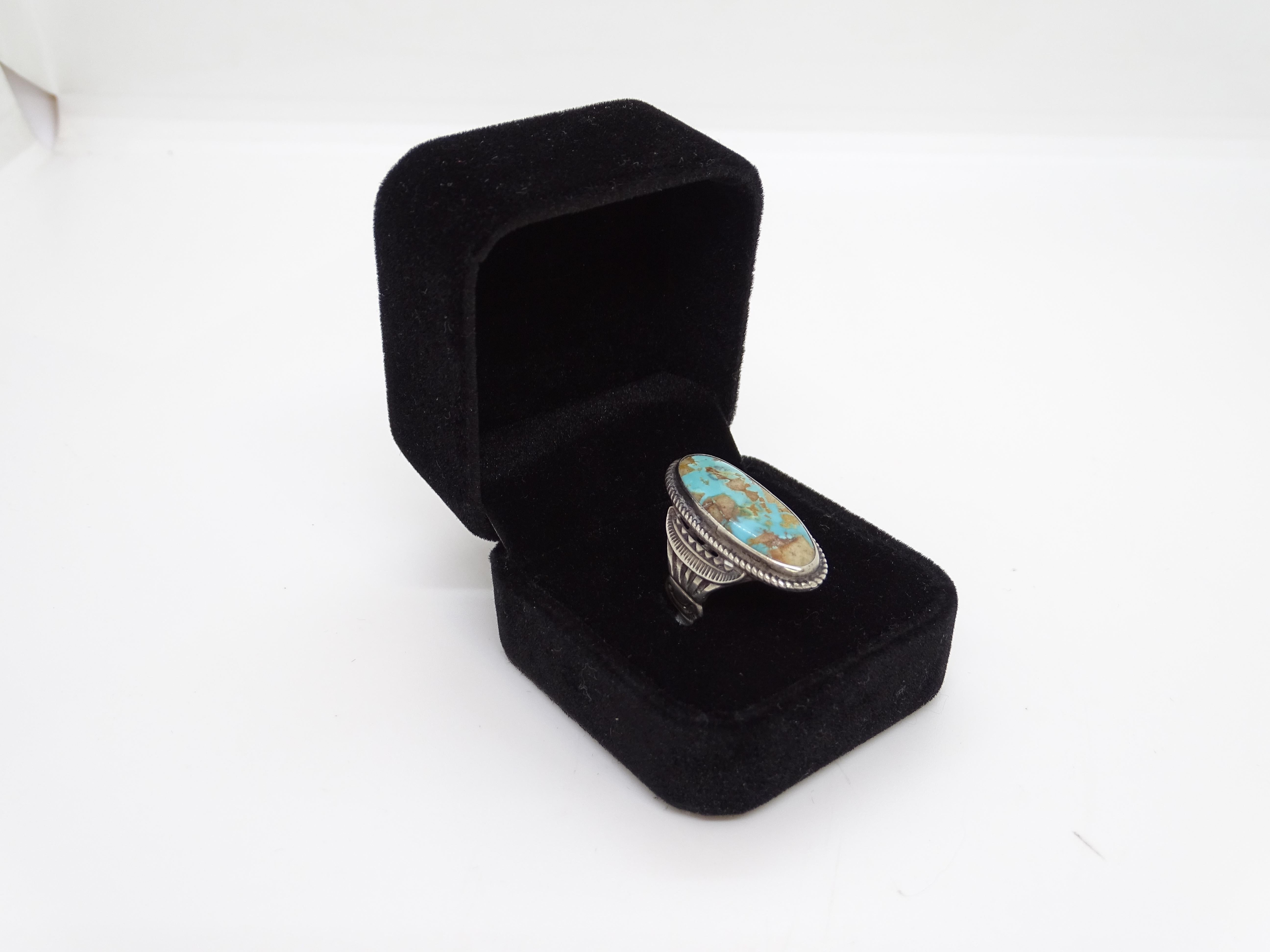 da uomo o donna Ralph Lauren Turquoise anello vintage Navajo in turchese naturale e  argento 925 in vendita
