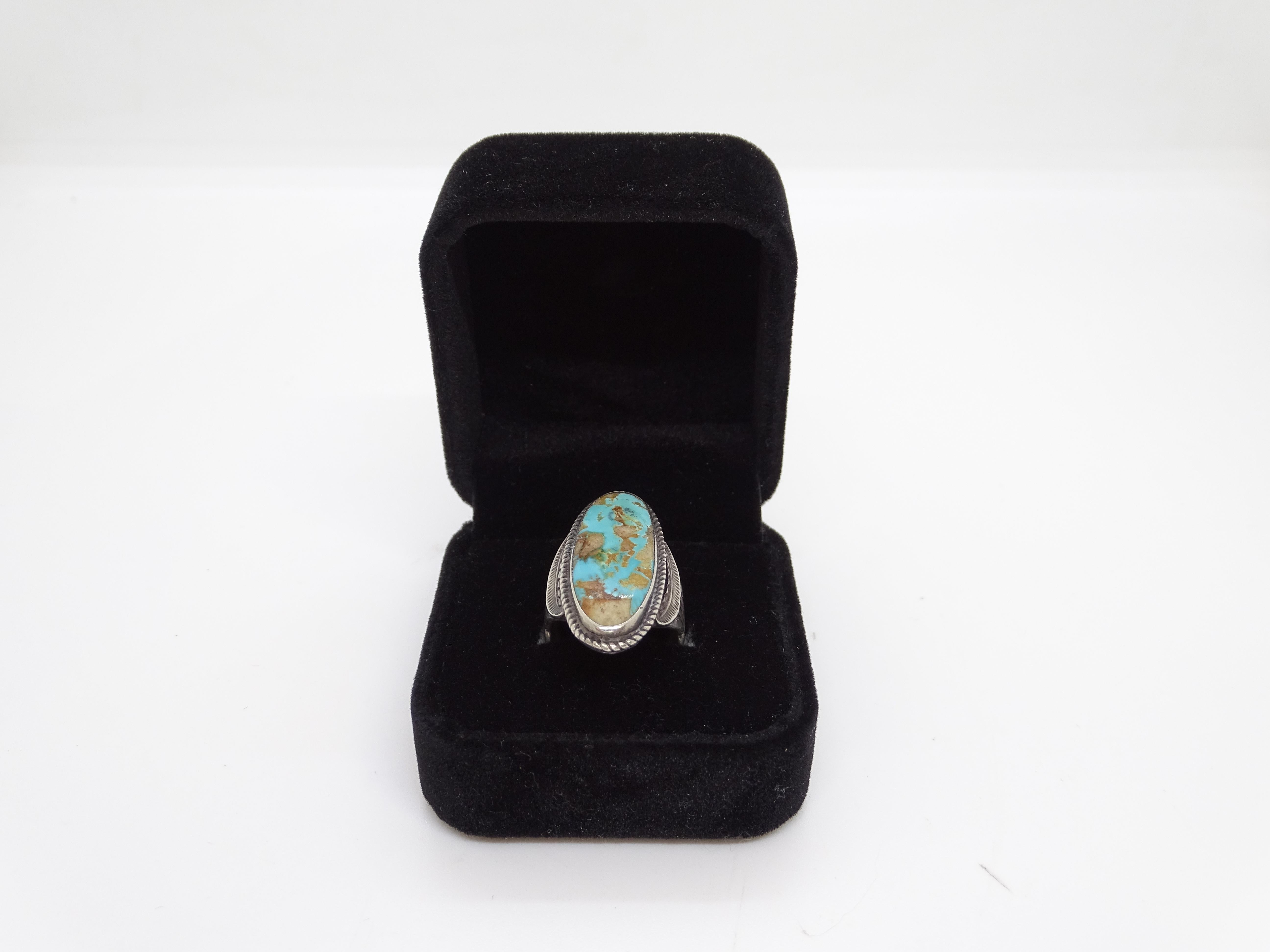 Ralph Lauren Turquoise anello vintage Navajo in turchese naturale e  argento 925 In condizioni ottime in vendita a VALLADOLID, ES