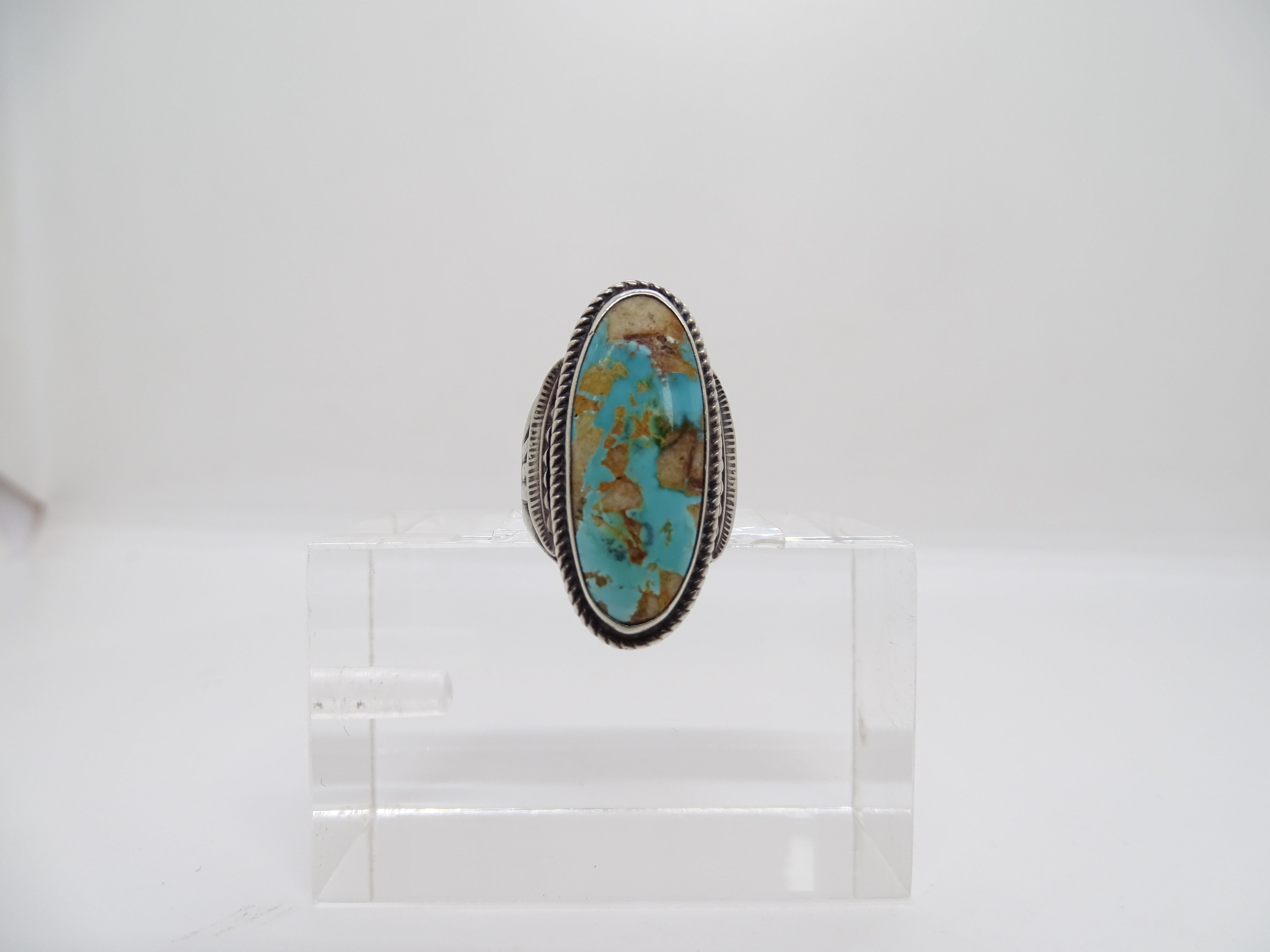 Ralph Lauren Turquoise anello vintage Navajo in turchese naturale e  argento 925 in vendita 1
