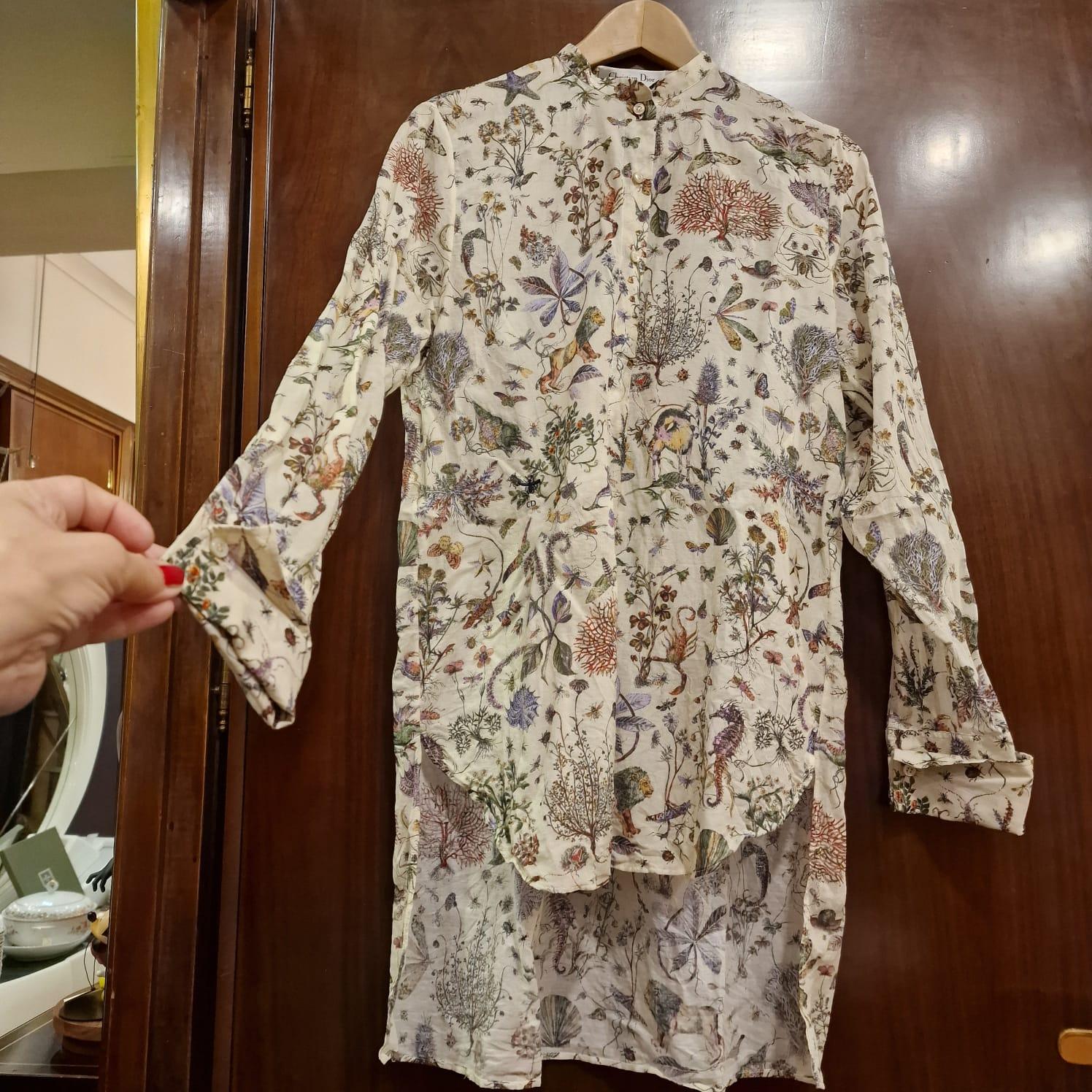 Marrone Camicetta in cotone muslim di Christian Dior Riviere, stagione estiva 2025 in vendita