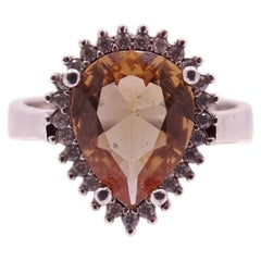 Anello italiano, zultanite e zirconi, argento sterling 925, XXI secolo