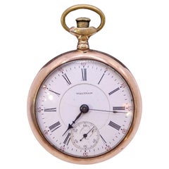 Waltham Traveler Gold Capped Hunter Case Savonette Antique Pocket Watch