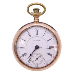 Waltham Traveler Gold Capped Hunter Case Savonette Antique Pocket Watch