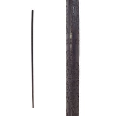 Japanese Meiji cylindrical rod or staff carved in precious wood