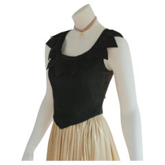 Moschino Cheap and Chic Petals Black Corset Top Vintage 1990s  