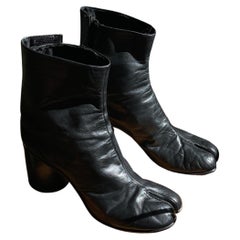  1990s Original Margiela Tabi Boots  Black Leather 