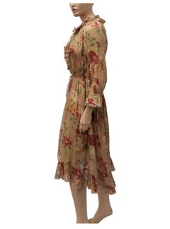 Zimmermann Size 1 Corsair Ruffled Midi Dress