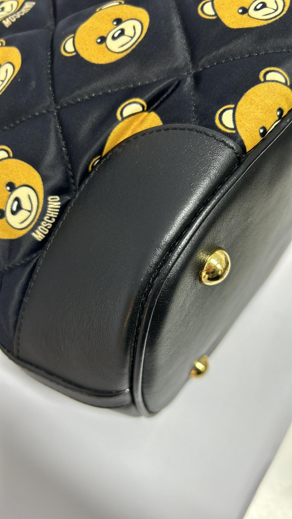 Moschino Quilted Small Teddy Bear Bucket Bag For Sale 6