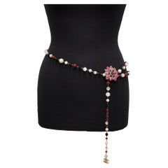 Chanel 2007 Maison Gripoix Camellia and Pearl Waist Belt