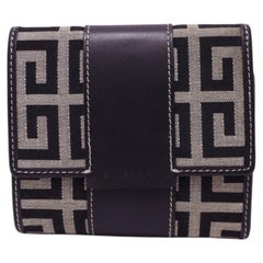 Givenchy 4G Canvas & Black Leather Compact Wallet