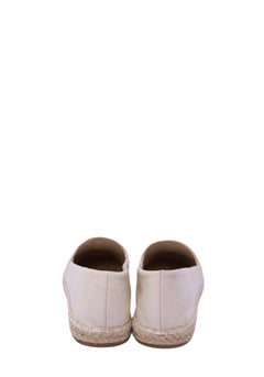 Zapatos planos tipo alpargata de Tory Burch en piel color crema con el logotipo «Double T» - EU 38