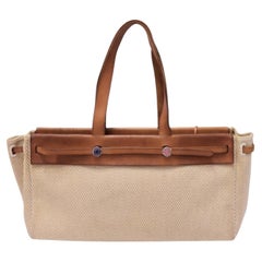 Hermès Herbag Cabas Beige Canvas & Natural Leather Tote Bag