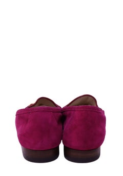 Gucci Fuchsia Suede Horsebit Loafers - EU 38