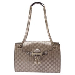 Gucci Emily Große Guccissima-Umhängetasche mit Kettenriemen