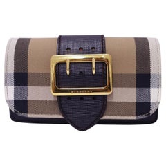 Burberry House Check Bridle Calfskin Small Madison Buckle Bag