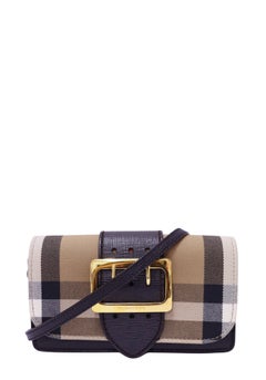 Burberry House Check Bridle Calfskin Small Madison Buckle Bag
